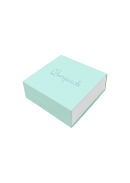 Caja de cartón para colgante o conjunto color aguamarina 83x83x33 mm SL-81-AQ-B