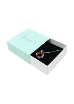 Caja de cartón para colgante o conjunto color aguamarina 83x83x33 mm SL-81-AQ-B