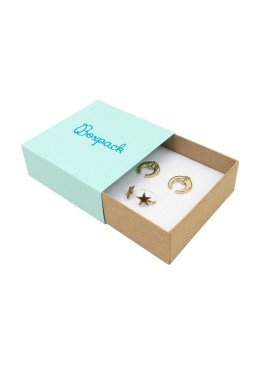 Caja de cartón para colgante o conjunto color aguamarina 83x83x33 mm SL-81-AQ-K