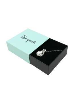 Caja de cartón para colgante o conjunto color aguamarina 83x83x33 mm SL-81-AQ-N