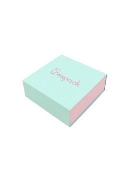 Caja de cartón para colgante o conjunto color aguamarina 83x83x33 mm SL-81-AQ-RS