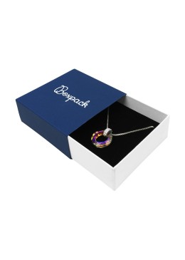 Caja de cartón para colgante o conjunto color azul 83x83x33 mm SL-81-A-B