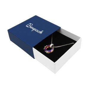 Écrin en carton pour pendentif ou parure, bleu 83 x 83 x 33 mm SL-81-A-B