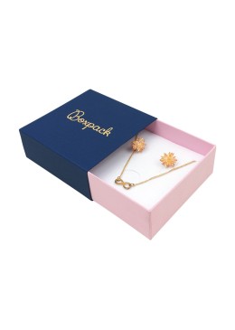 Caja de cartón para colgante o conjunto color azul 83x83x33 mm SL-81-A-RS