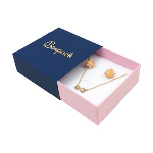 Écrin en carton pour pendentif ou parure, bleu 83 x 83 x 33 mm SL-81-A-RS