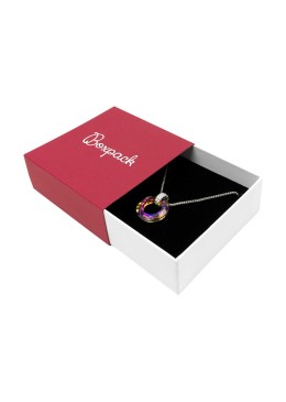 Caja de cartón para colgante o conjunto color rojo 83x83x33 mm SL-81-R-B