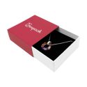Caja de cartón para colgante o conjunto color rojo 83x83x33 mm SL-81-R-B