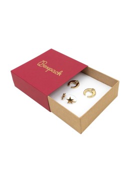 Caja de cartón para colgante o conjunto color rojo 83x83x33 mm SL-81-R-K