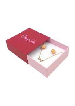 Caja de cartón para colgante o conjunto color rojo 83x83x33 mm SL-81-R-RS