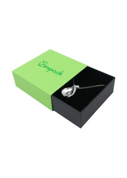 Caja de cartón para colgante o conjunto color verde 83x83x33 mm SL-81-VE-N