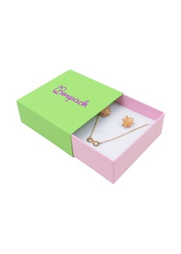 Caja de cartón para colgante o conjunto color verde 83x83x33 mm SL-81-VE-RS