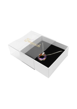 Caja de cartón para colgante o conjunto color transparente 83x83x33 mm SL-81-TR-B