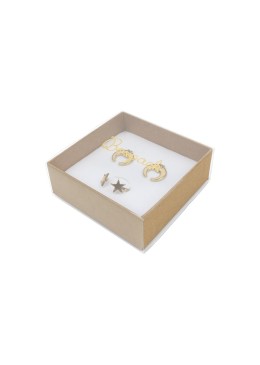 Caja de cartón para colgante o conjunto color transparente 83x83x33 mm SL-81-TR-K