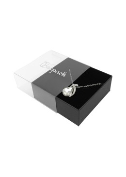 Caja de cartón para colgante o conjunto color transparente 83x83x33 mm SL-81-TR-N