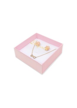 Caja de cartón para colgante o conjunto color transparente 83x83x33 mm SL-81-TR-RS