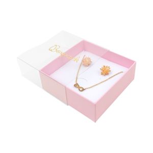 Astuccio in cartone per ciondolo o parure, trasparente 83 x 83 x 33 mm SL-81-TR-RS