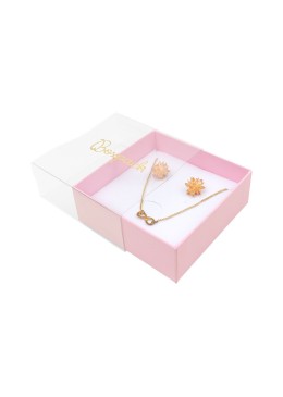 Caja de cartón para colgante o conjunto color transparente 83x83x33 mm SL-81-TR-RS