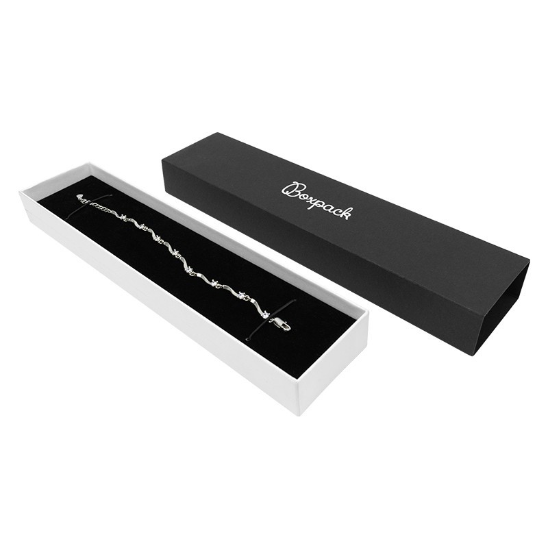 Caja de cartón para pulsera color negro 230x51x27 mm SL-51-N-B