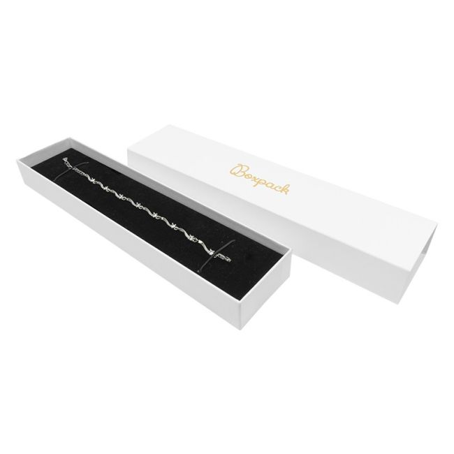 Caja de cartón para pulsera color blanco 230x51x27 mm SL-51-B-B