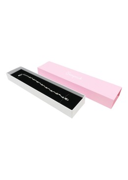 Caja de cartón para pulsera color rosa cuarzo 230x51x27 mm SL-51-RS-B