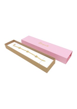 Caja de cartón para pulsera color rosa cuarzo 230x51x27 mm SL-51-RS-K