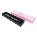 Caja de cartón para pulsera color rosa cuarzo 230x51x27 mm SL-51-RS-N