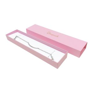 Caja de cartón para pulsera color rosa cuarzo 230x51x27 mm SL-51-RS-RS