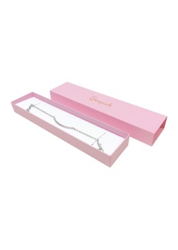 Caja de cartón para pulsera color rosa cuarzo 230x51x27 mm SL-51-RS-RS