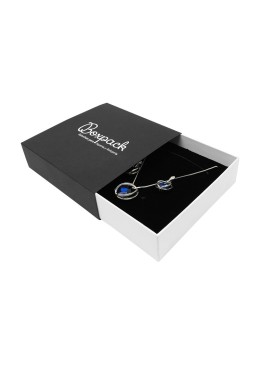 Caja de cartón para collar o conjunto color negro 116x116x33 mm SL-17-N-B