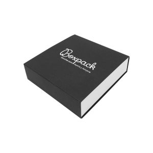 Schwarze Schachtel aus Karton für Halsketten oder Schmucksets 116 x 116 x 33 mm SL-17-N-B