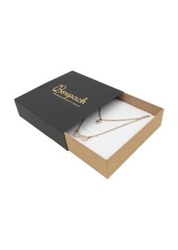 Caja de cartón para collar o conjunto color negro 116x116x33 mm SL-17-N-K