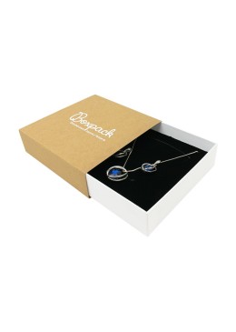 Caja de cartón para collar o conjunto color kraft 116x116x33 mm SL-17-K-B