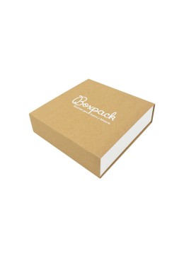 Caja de cartón para collar o conjunto color kraft 116x116x33 mm SL-17-K-B