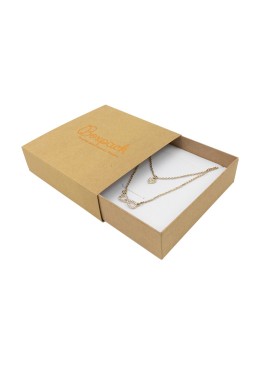 Caja de cartón para collar o conjunto color kraft 116x116x33 mm SL-17-K-K