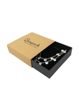 Caja de cartón para collar o conjunto color kraft 116x116x33 mm SL-17-K-N