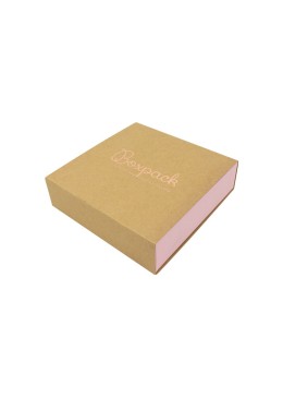 Caja de cartón para collar o conjunto color kraft 116x116x33 mm SL-17-K-RS