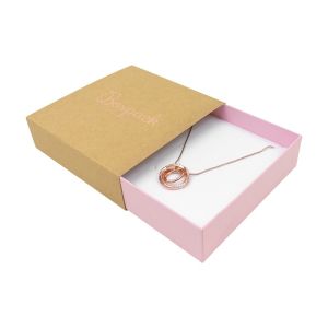 Astuccio in cartone per collana o parure, kraft 116 x 116 x 33 mm SL-17-K-RS