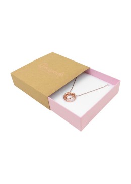 Caja de cartón para collar o conjunto color kraft 116x116x33 mm SL-17-K-RS