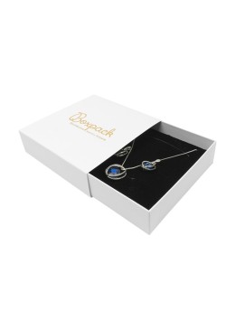 Caja de cartón para collar o conjunto color blanco 116x116x33 mm SL-17-B-B