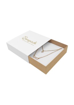 Caja de cartón para collar o conjunto color blanco 116x116x33 mm SL-17-B-K