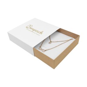 Écrin en carton pour collier ou parure, blanc 116 x 116 x 33 mm SL-17-B-K