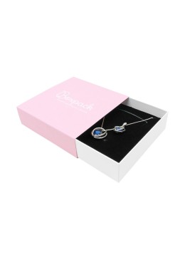 Caja de cartón para collar o conjunto color rosa 116x116x33 mm SL-17-RS-B
