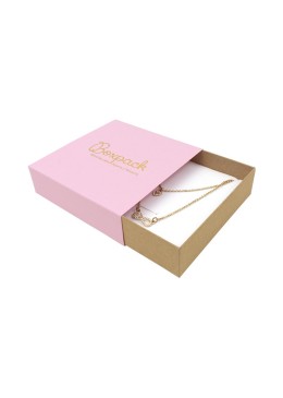 Caja de cartón para collar o conjunto color rosa 116x116x33 mm SL-17-RS-K