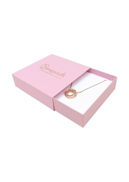 Caja de cartón para collar o conjunto color rosa 116x116x33 mm SL-17-RS-RS