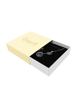 Caja de cartón para collar o conjunto color amarillo 116x116x33 mm SL-17-AM-B