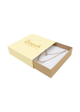 Caja de cartón para collar o conjunto color amarillo 116x116x33 mm SL-17-AM-K