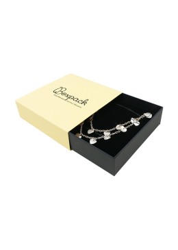 Caja de cartón para collar o conjunto color amarillo 116x116x33 mm SL-17-AM-N