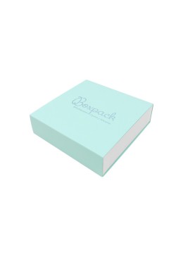 Caja de cartón para collar o conjunto color aguamarina 116x116x33 mm SL-17-AQ-B