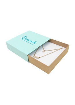 Caja de cartón para collar o conjunto color aguamarina 116x116x33 mm SL-17-AQ-K