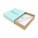 Caja de cartón para collar o conjunto color aguamarina 116x116x33 mm SL-17-AQ-K